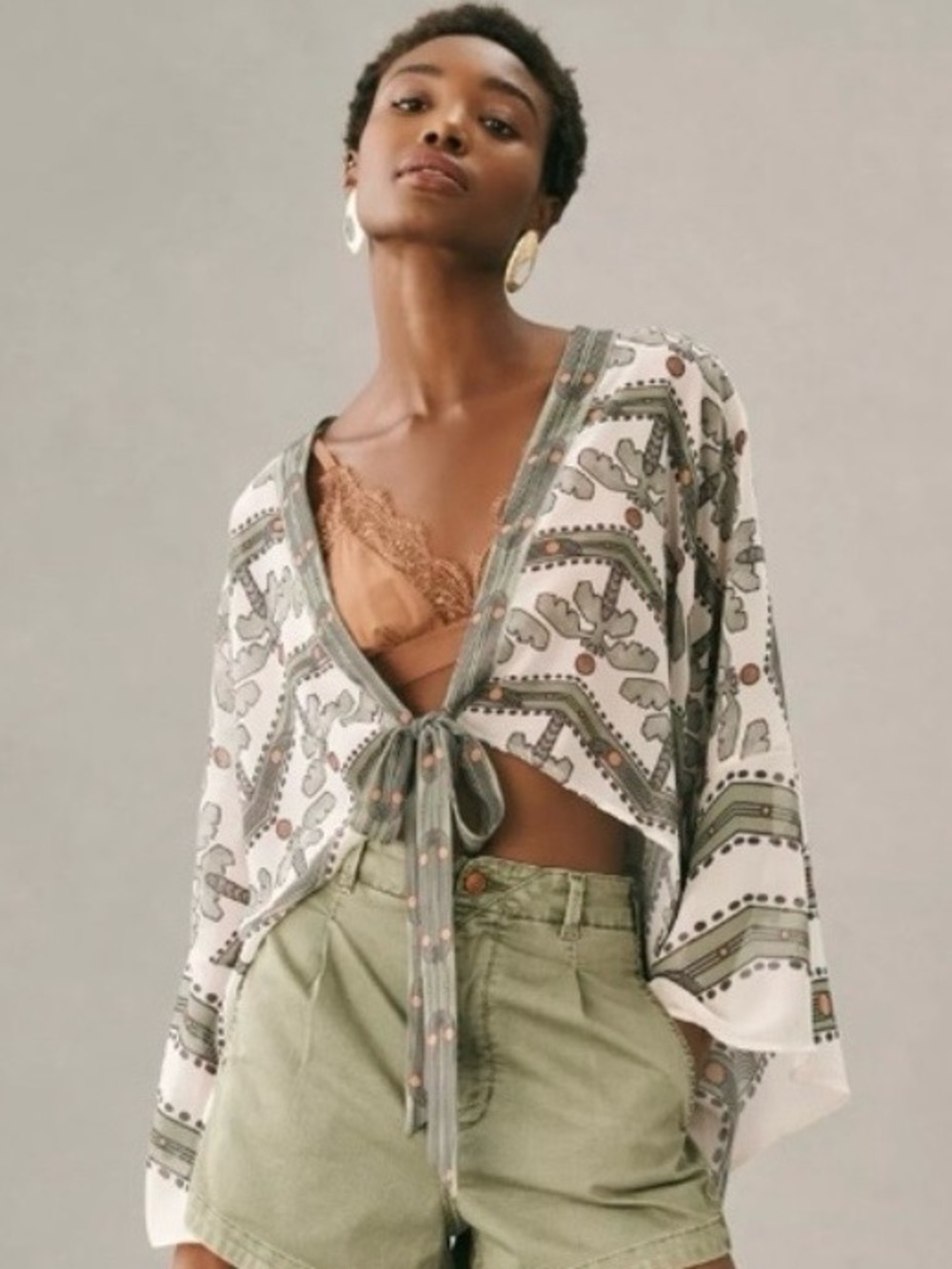 NEW Anthropologie Printed Wrap Top